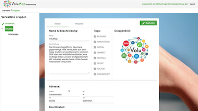 Vereine und Gruppen verwalten bei VoluMap